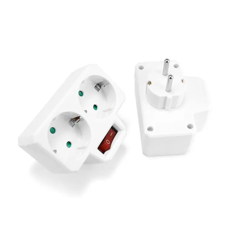 16A 250V European Standard Power Strip EU Socket Adapter Extended 4.8mm German Extension Plug Converter |