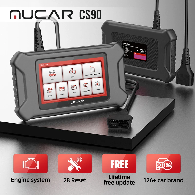 【ZIMASALE1000】Профессиональный сканер MUCAR CS90 OBD2 для автомобиля с BT200 полным