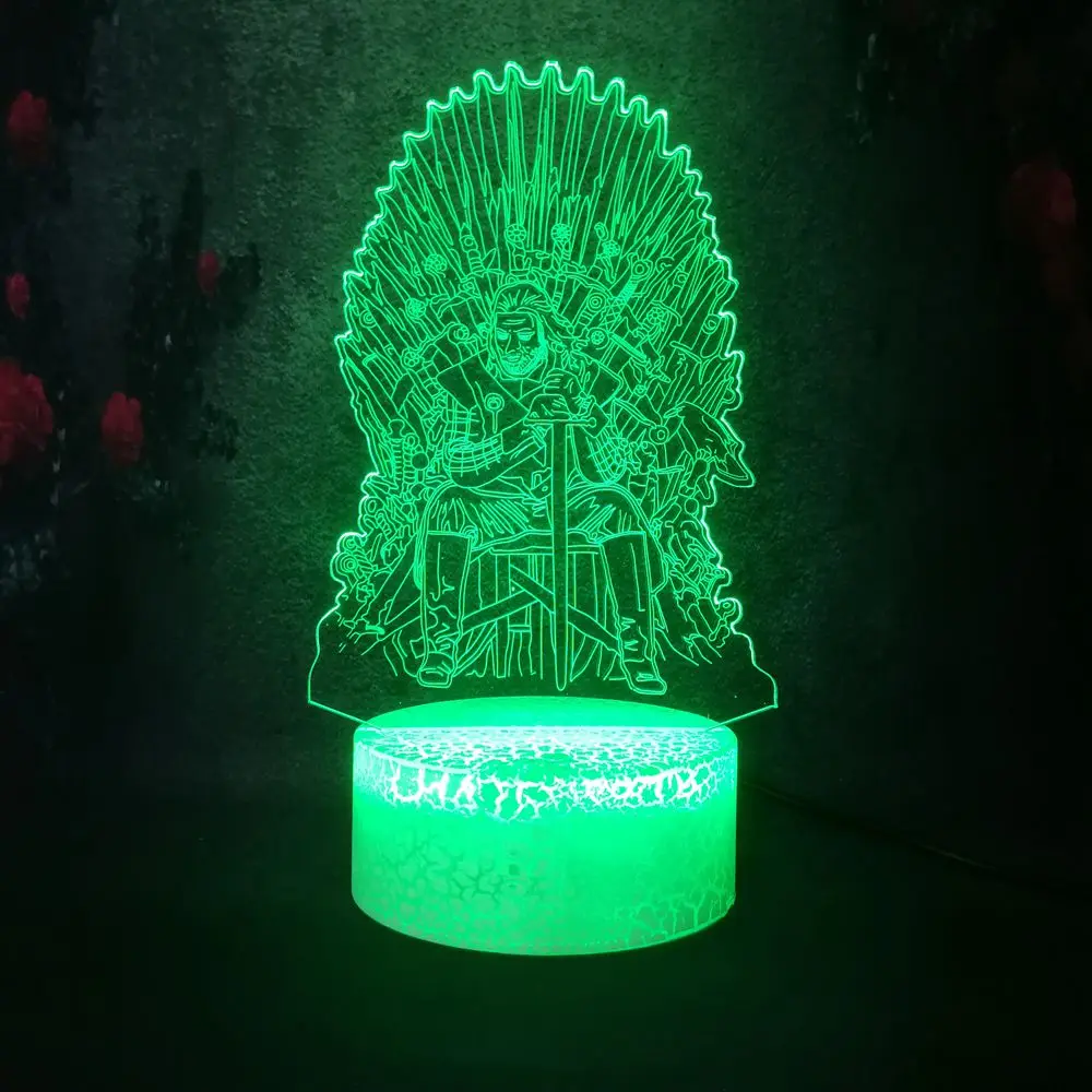 Игра престолов Песнь Льда и Огня Ed Старк Форма 3D светодиодный Декор для семьи
