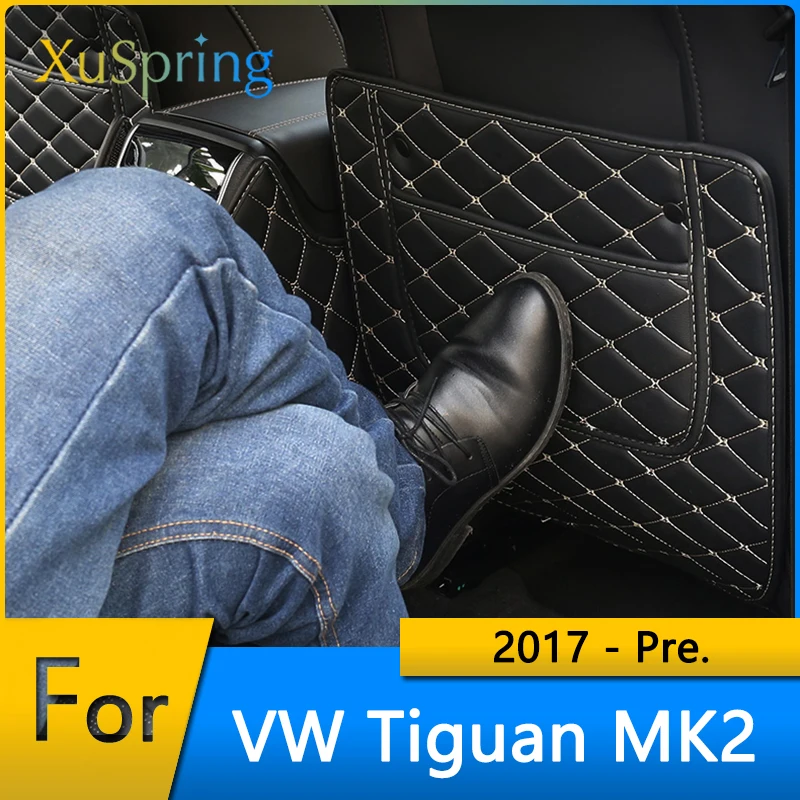 

Противоударный коврик для заднего сиденья автомобиля VW Tiguan MK2 2016 2017 2018 2019 2020 2021, накладка, чехол, подушка, наклейки, автостайлинг 3 шт./компл.