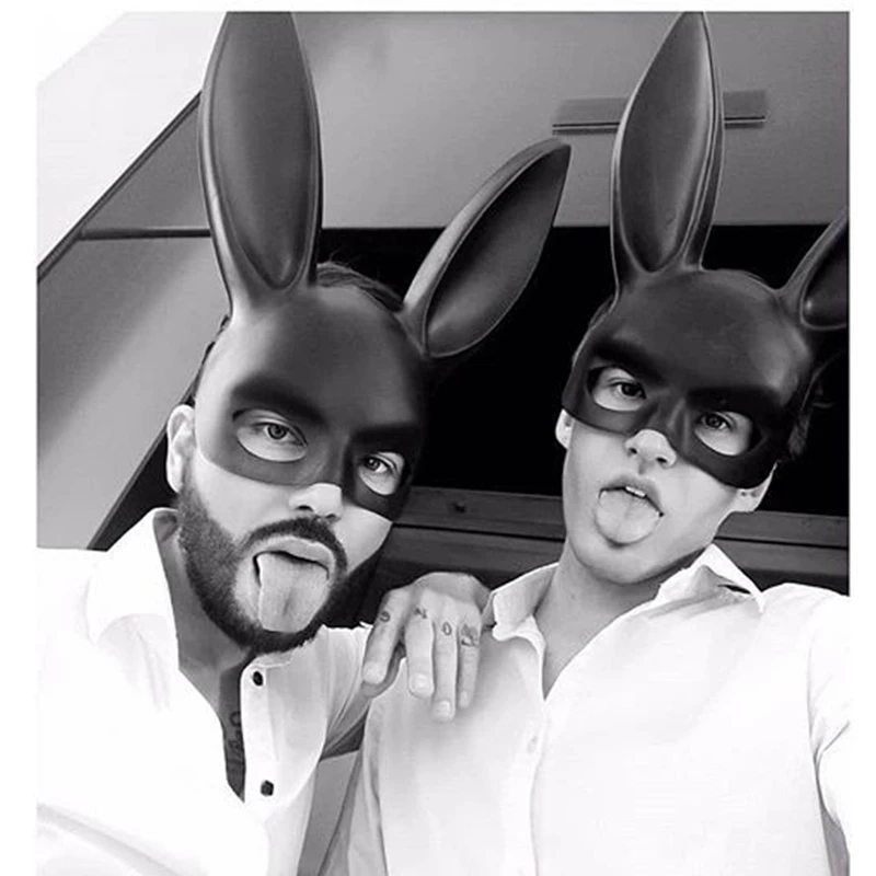 

Halloween Decoration Men Women Bunny Mask Party Costume Cosplay Masquerade Bar Nightclub Costume Fetish Gay Rabbit Ear Mask