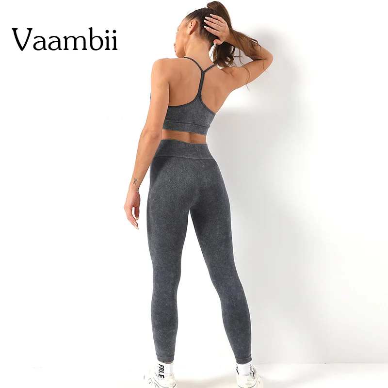 

Womens Two Peice Wash Style Pants Sets Women's Fitness Tracksuit Woman Gym Suit Sports Set Sport Clothes For Women Tracksuits