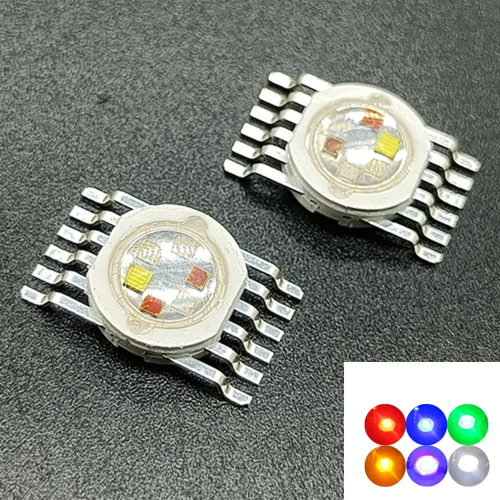 1-10pcs RGBW (RGB+W+Y+UV) 6W,9W,12W,15W,21W LED Lamp Emitter Diodes For Stage Lighting High Power LED 45mil Epistar LED Chip