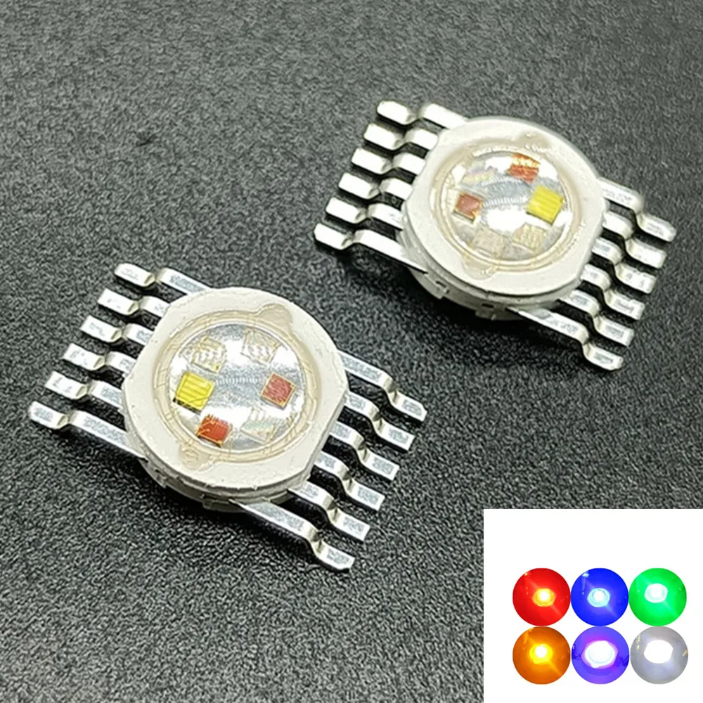

1-10pcs RGBW (RGB+W+Y+UV) 6W,9W,12W,15W,21W LED Lamp Emitter Diodes For Stage Lighting High Power LED 45mil Epistar LED Chip