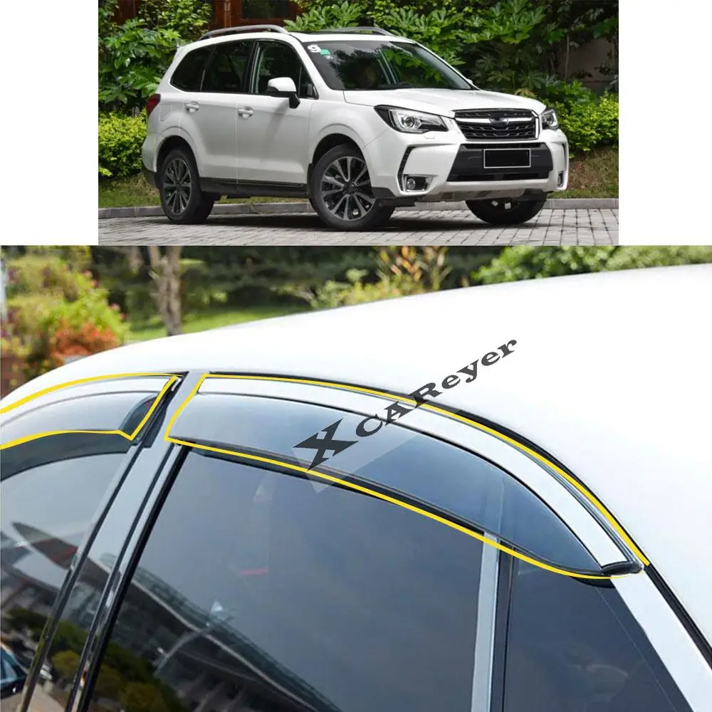

Стикер для кузова автомобиля SUBARU Forester 2013, 2014, 2016, 2017, 2018, пластиковое стекло, ветрозащитный козырек, защита от дождя и солнца