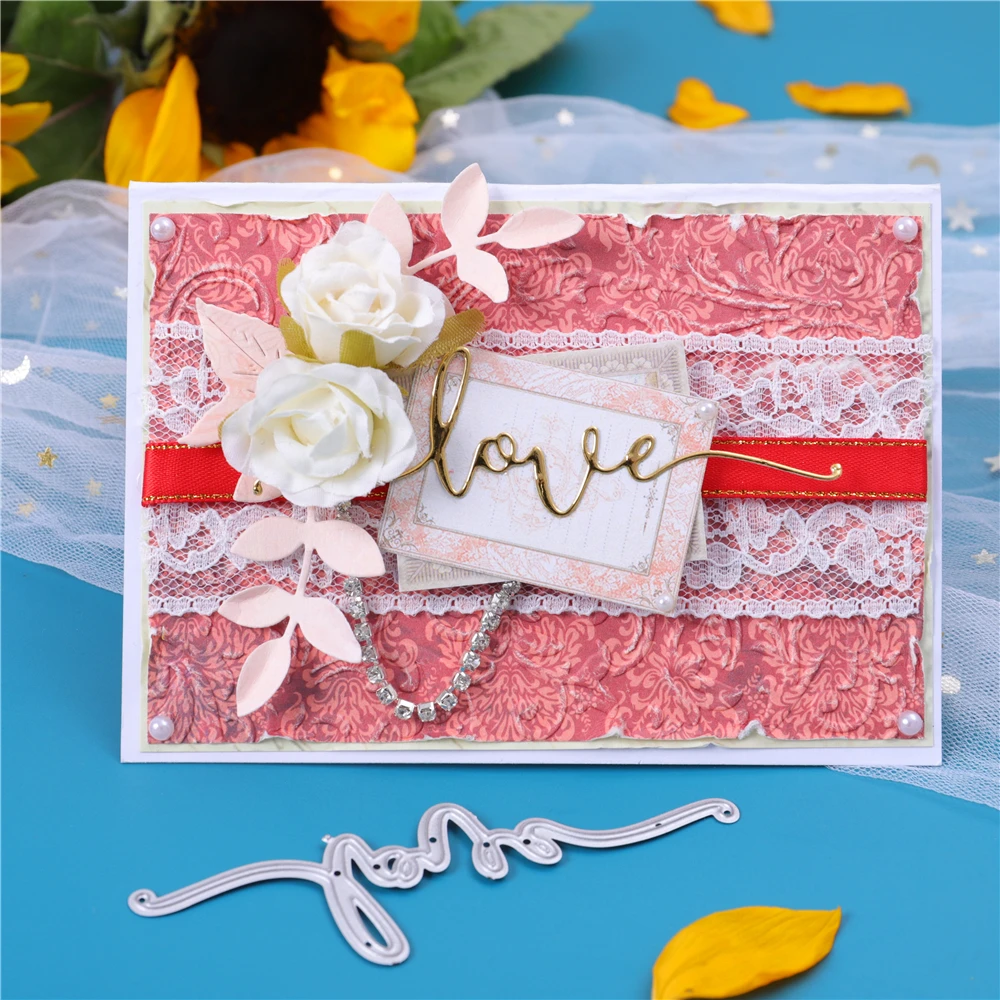 YaMinSanNiO Happy Congrats металлические режущие штампы с надписью Love Scrapbooking декоративные