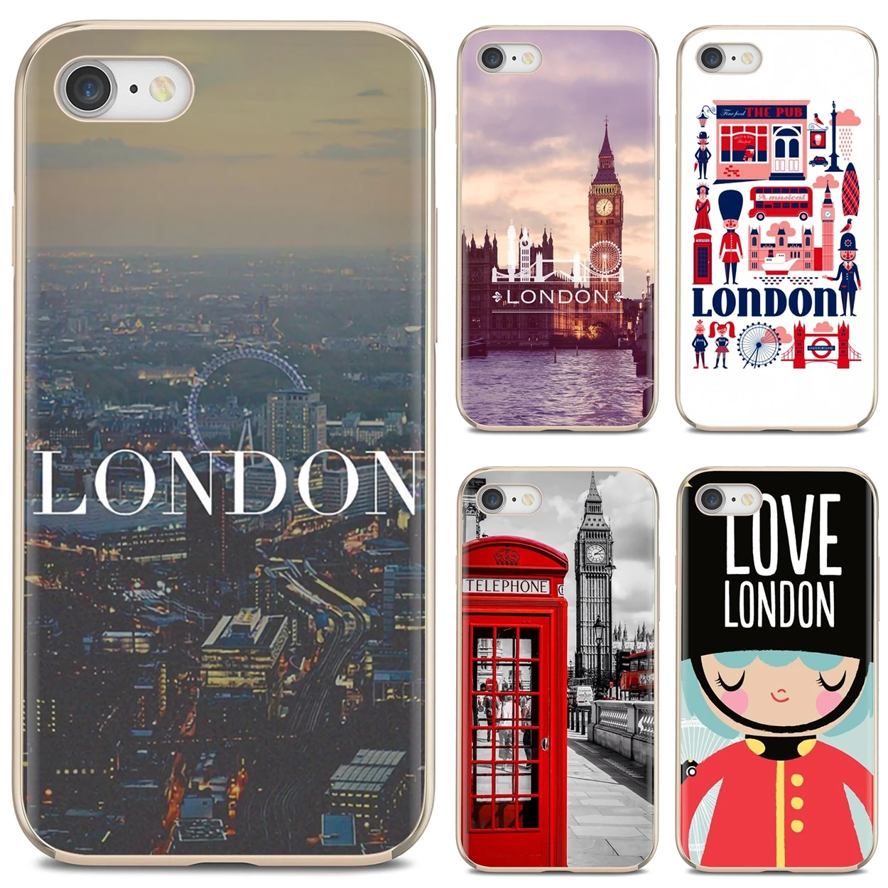 

London big ben Bus Cell For iPod Touch For iPhone 11 Pro 4 4S 5 5S SE 5C 6 6S 7 8 X XR XS Plus Max Soft TPU Silicone Case