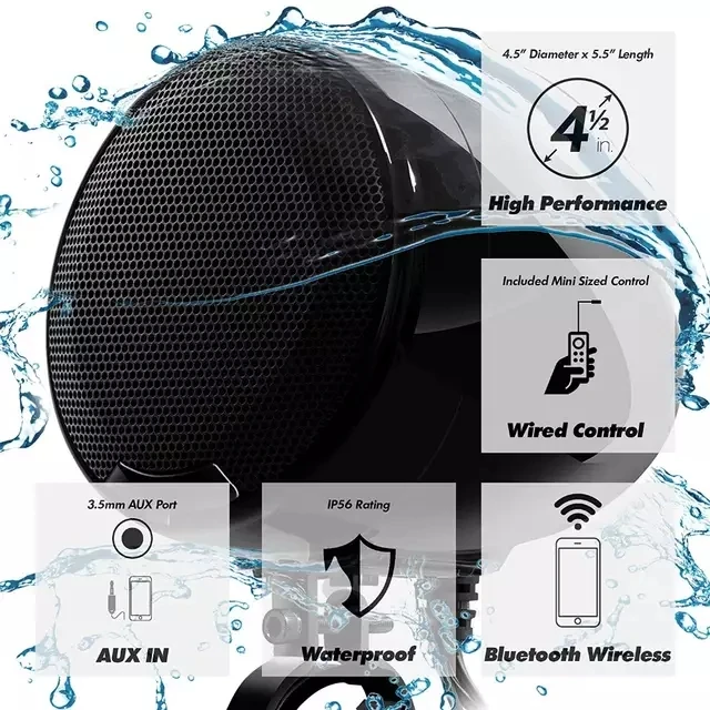 2 канала 4,5 дюйма мотоцикл Bluetooth колонки 600 Вт усилитель стерео аудио система Поддержка AUX MP3
