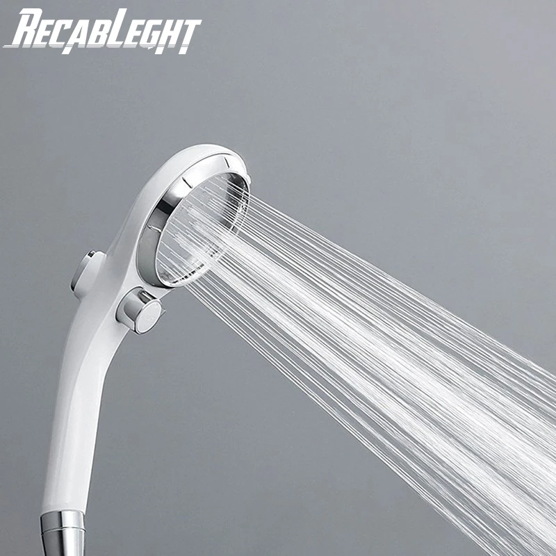 

Adjustable Shower Head With Pause Switch Handheld Pressure Boost Water Saving Flow Rate Regulator Stop Valve Sprinklers Bathroom