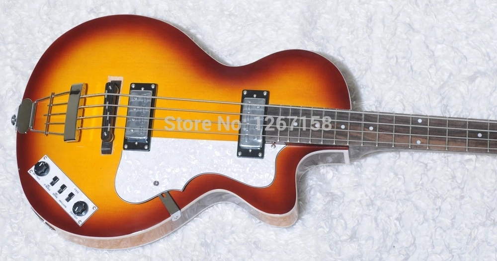 Hofner Club Bass Hi-CB серия полностью полый корпус 2 штапельные звукосниматели Винтажный стиль Тюнеры 4 струны для бас-гитары бас