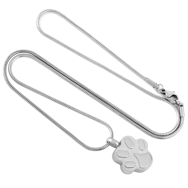

IJD9292 Pet Cat Dog Paw Print Cremation Memorial Pendant for Ashes Urn Wearable Keepsake Necklace for Women Men Jewelry