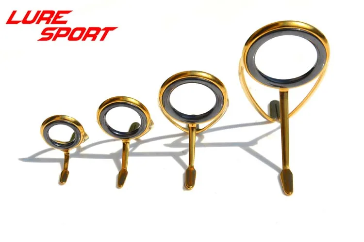 luresport kw guide mn 9pcs guide set gold steel frame sic ring rod guide rod building component repair diy accessory free global shipping