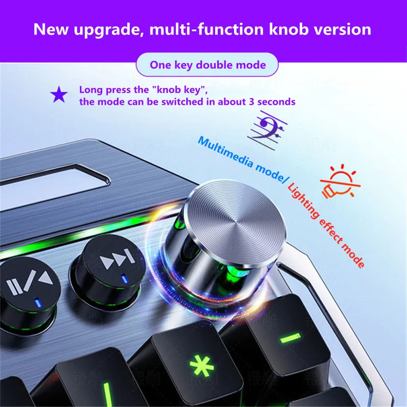 Usb Проводная металлическая настоящая Механическая игровая клавиатура для офиса