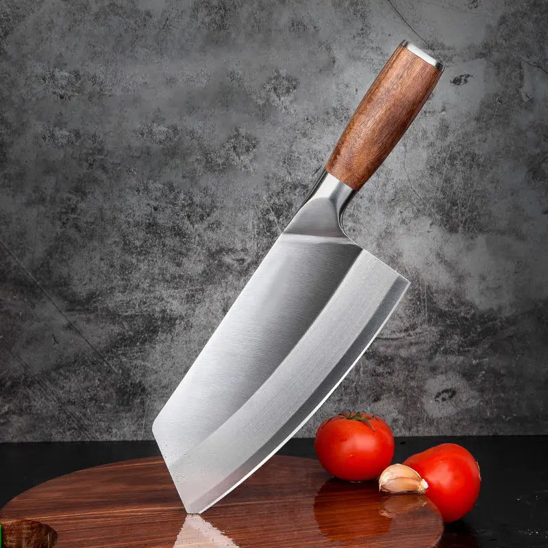 

8inch Chinese Chef Knife Stainless Steel Meat Vegetables Slicing Chopping Cleaver Kitchen Knife Household Cooking Tools