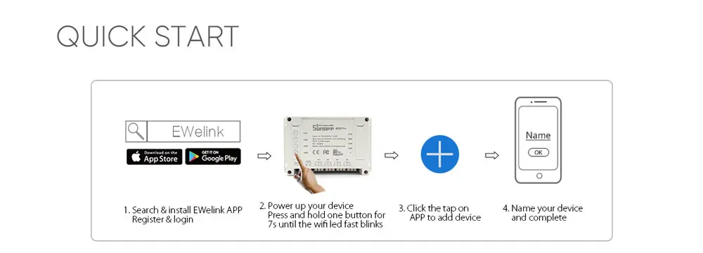 Itead Sonoff 4CH Pro R2 Wifi переключатель 4 канала инчинг самоблокирующийся замок умный WiFi RF пульт дистанционного управления работа с Alexa