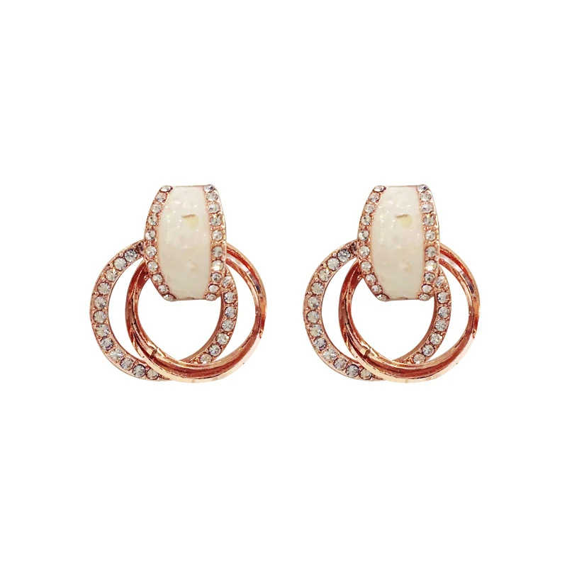 Блестящие высококачественные элегантные Кристальные сережки круглые серьги