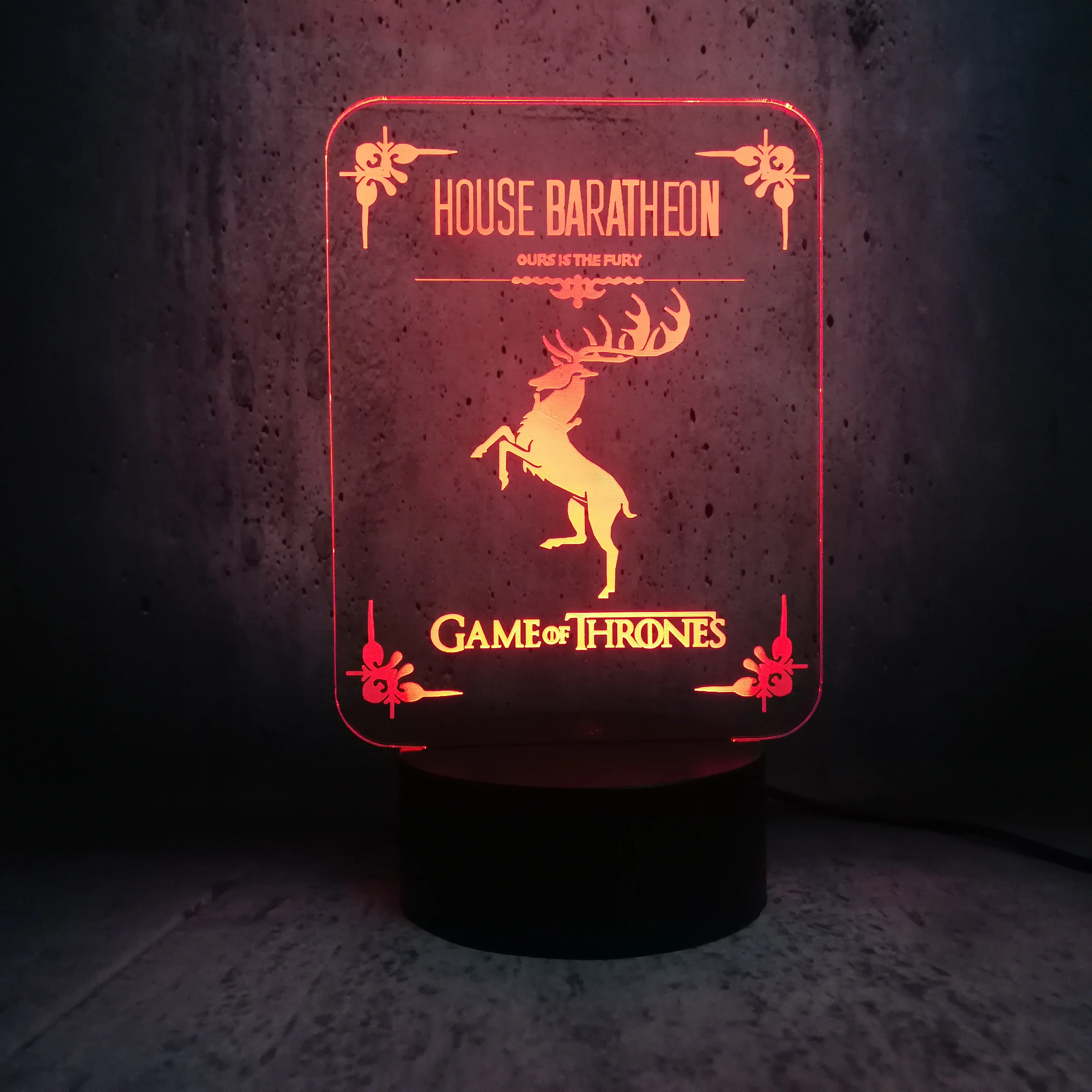 Домик barathoon moon lamp OURS это FURY 3D светодиодный светильник для игр престолов ночной