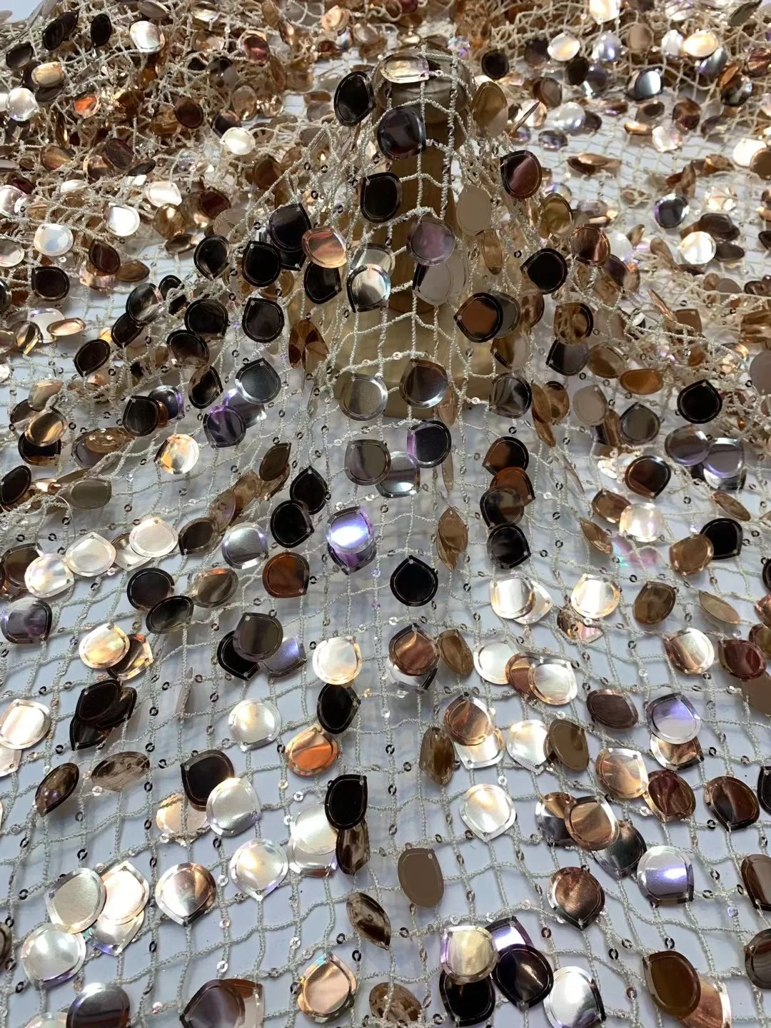 (5 ярдов/шт) модные золотые партия африканского кружева ткани большой ткань с