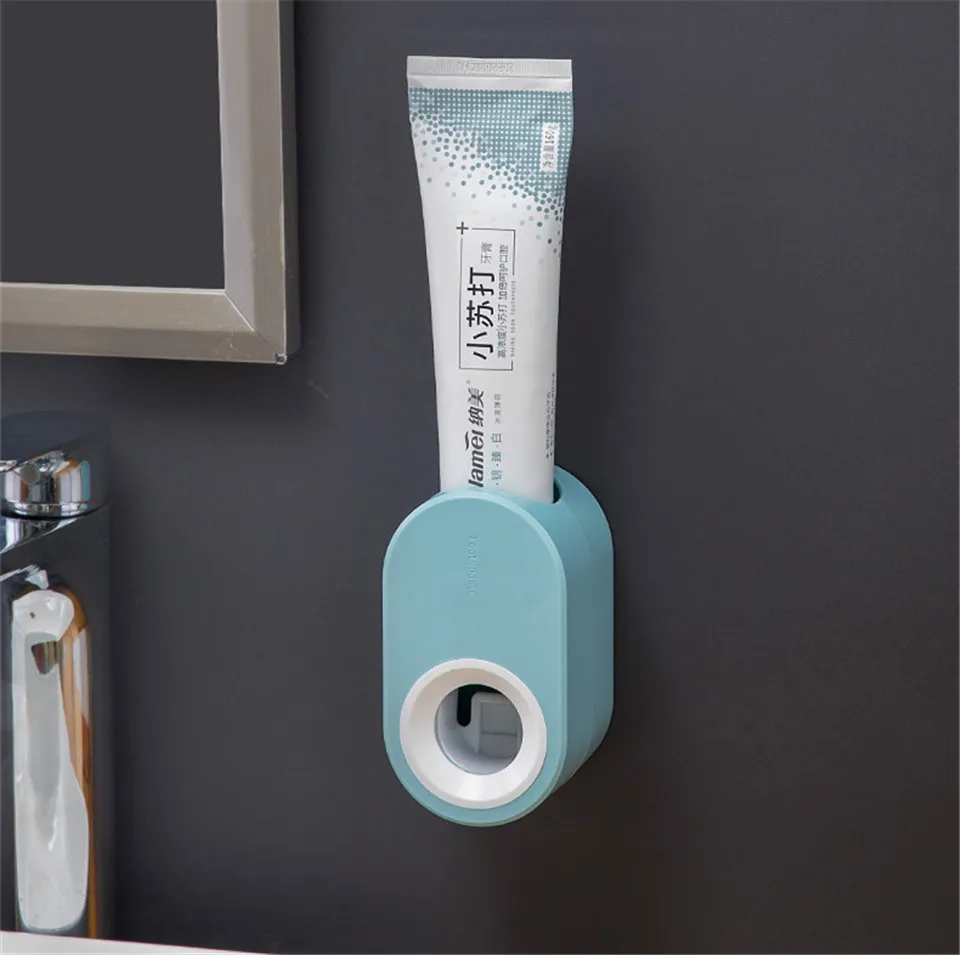 

Automatic Toothpaste Squeezer Wall Mount Storage Shelf Plastic Bathroom Accessories Household Lazy Toothpaste Dispenser Holder