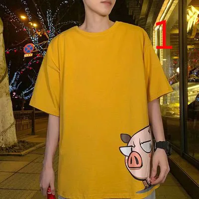 

2020 spring and summer men's street loose print casual trend short-sleeved T-shirt