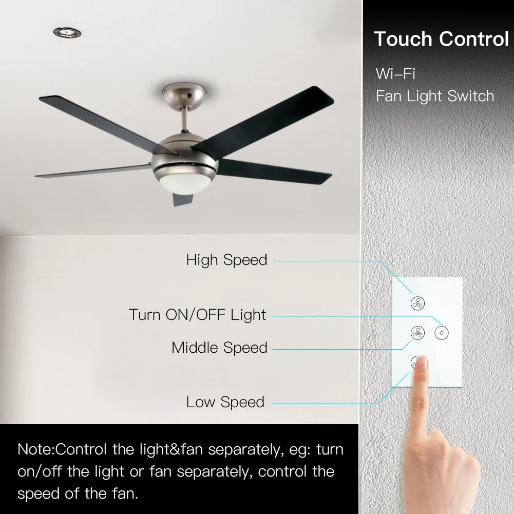 WiFi Smart Ceiling Fan Light Wall 