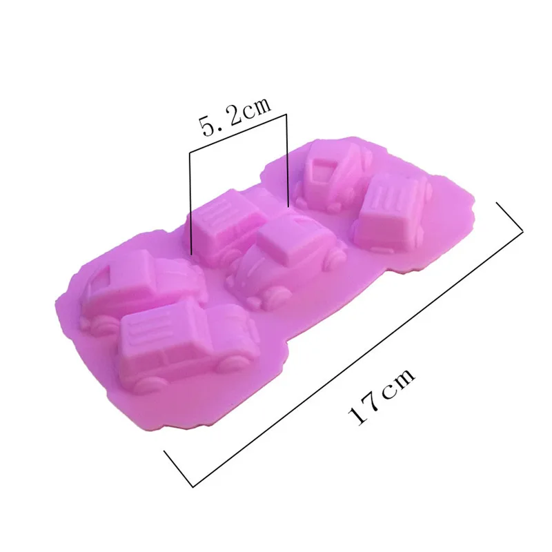 

1PC Silicone Cake Mold 6 Cavity Cartoon Car Shape Mold Bread Cookie Mold Pastry Baking Pan Cake Soap Molds Kitchen Accessories