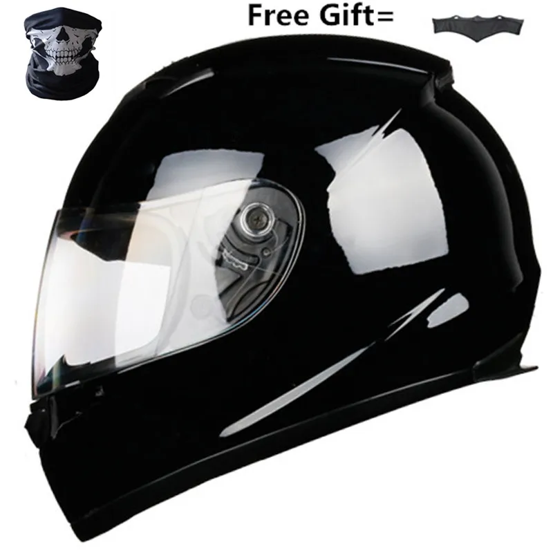 Gloss-clear Мото шлемы полное лицо мото rcycle шлемы DOT одобренные с удаленным шейным платком четыре сезона солнцезащитный щит Прикрепленный прозрачный козырек - Цвет: Gloss-clear