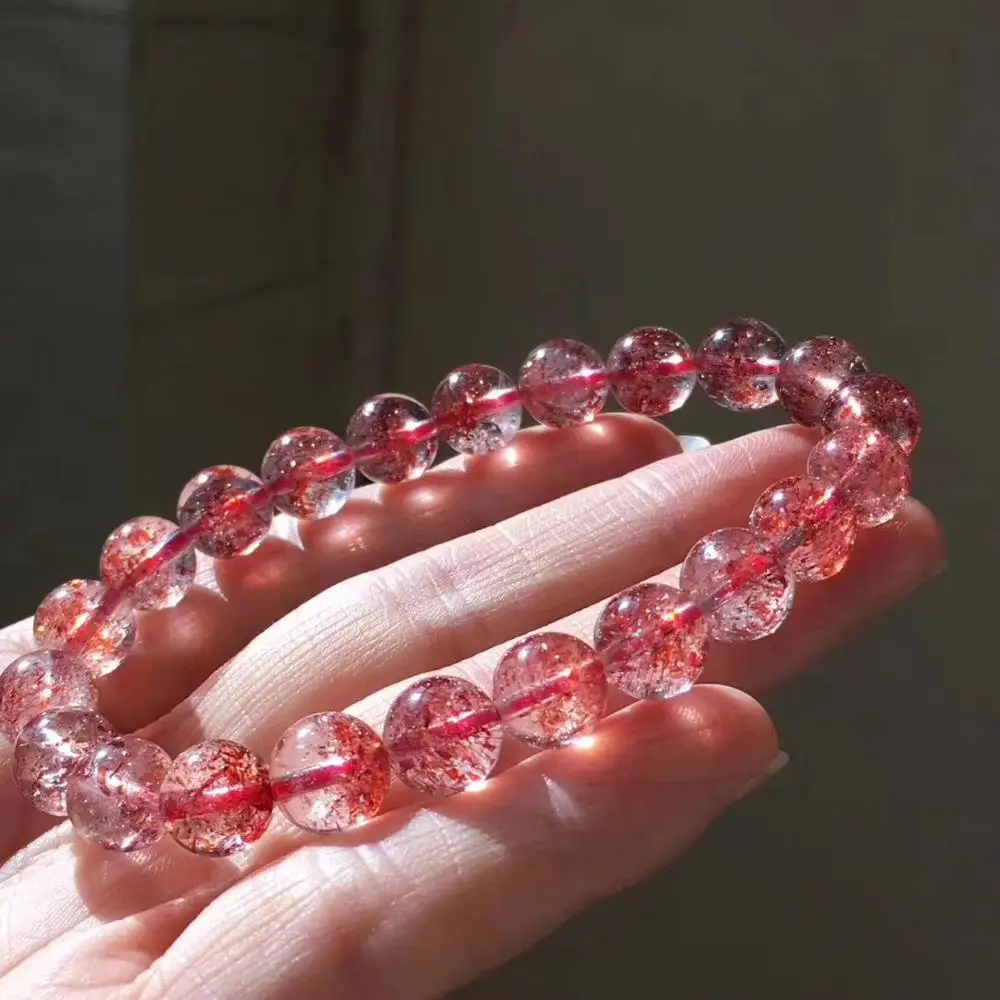 

Certificate 8.5mm Natural Lepidocrocite Rutilated Bracelet For Woman Super 7 Melody Crystal Stretch Round Beads Jewelry AAAAAA