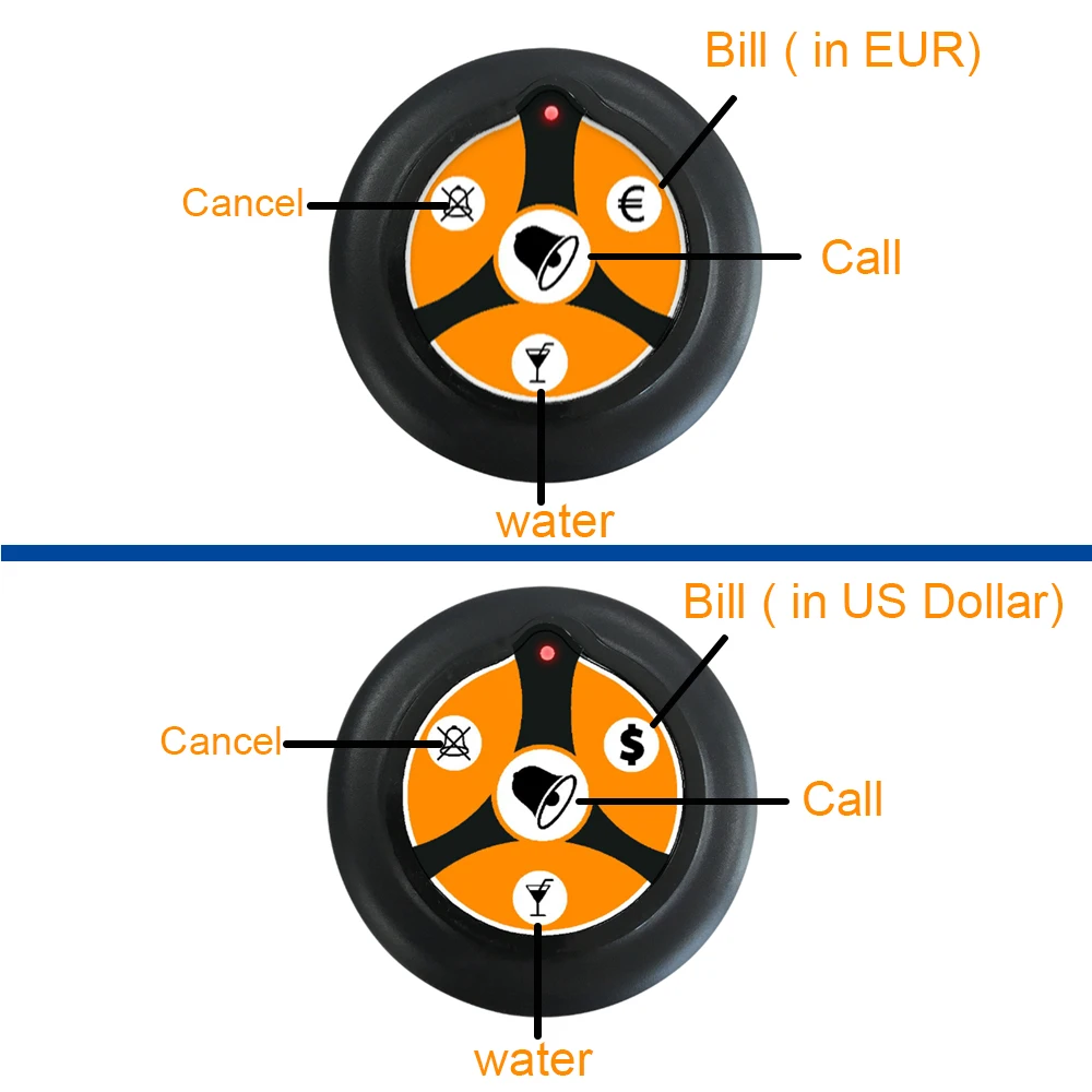 Колокольчики 8 часов приемник 30 Кнопка вызова Беспроводной официанта Системы для