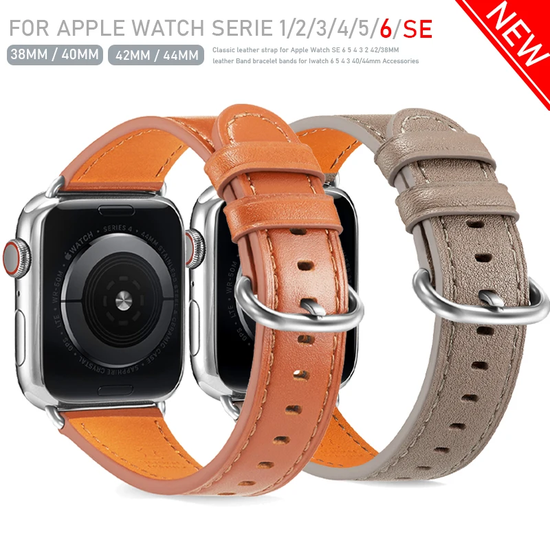 

Ремешок для Apple Watch Band 38/42 мм, кожаный браслет с застежкой для Apple watch series 6/SE/5/4/3 44/40 мм