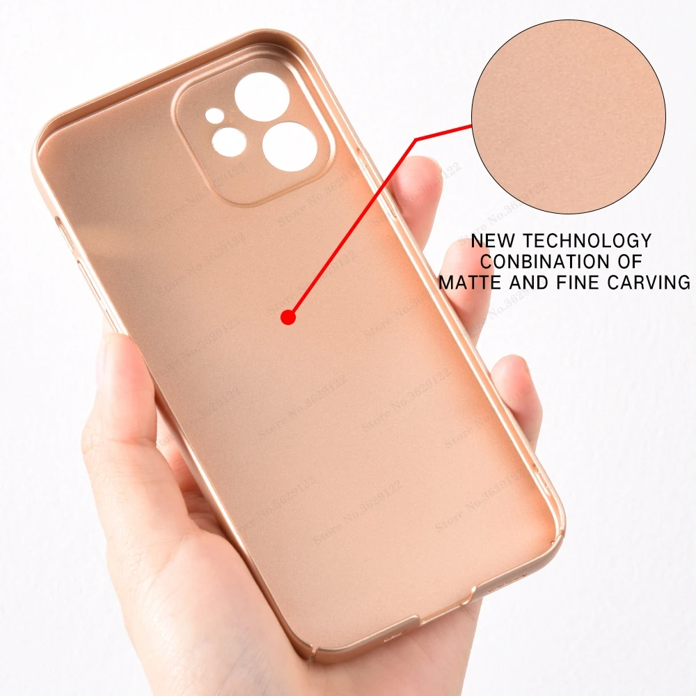 

Ultra Thin Matte Case For iphone 12 Mini 12 11 Pro Max Full Cover For iphone 12 Pro Max 12 Pro 11 Pro Hard PC Shockproof Case