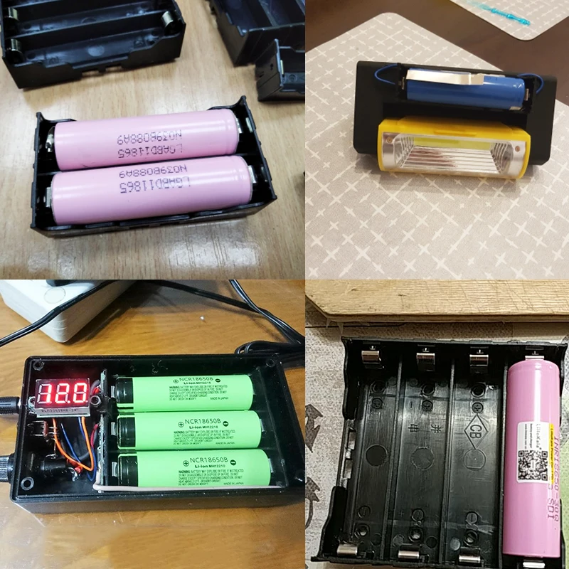 ABS 18650 Black Power Bank Cases 1X 2X 3X 4X High quality DIY battery box 1 2 3 4 Slot Batteries Container With Hard Pin |