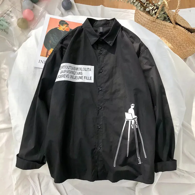 Женская рубашка с принтом в стиле Харадзюку весна-лето 2020 Мужская модная