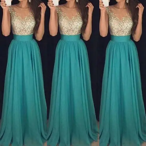 Женское вечернее платье-макси элегантное бальное платье с блестками и оборками