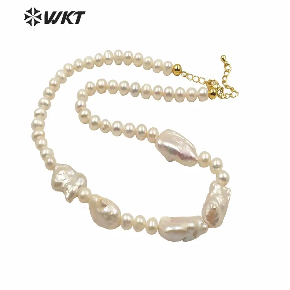WT-JN123 WKT Gorgeous natural freshwater pearl choker necklace for mon birthday gift elegant precious wedding | Украшения и
