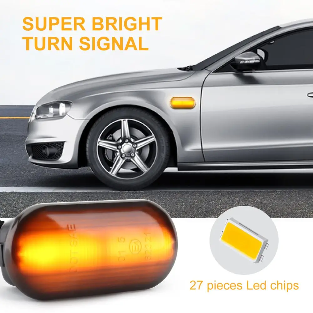 2 шт. последовательный мигающий светильник светодиодный динамический боковой