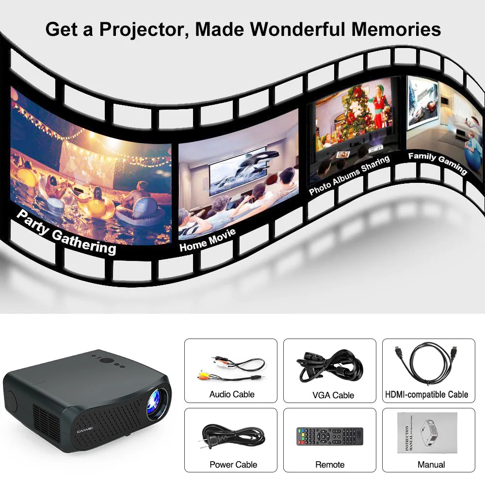 2021 A12AB домашний проектор Full Hd 1080P Разрешение беспроводной Airplay Бесплатная