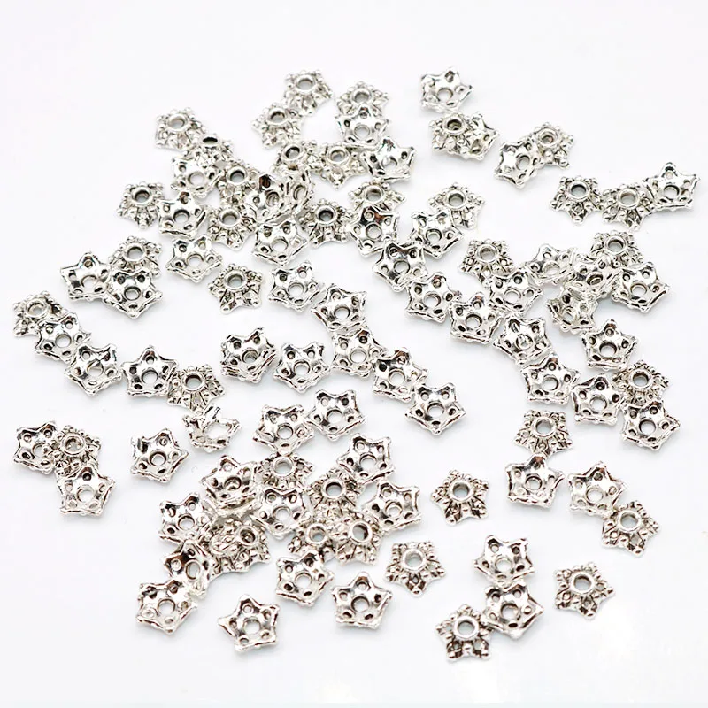 Винтажная бусина серебряного цвета 7 5 мм посеребренные бусины разделители с