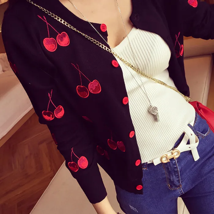 Кардиган NiceMix на весну и осень женские свитера повседневные кардиганы с вышивкой