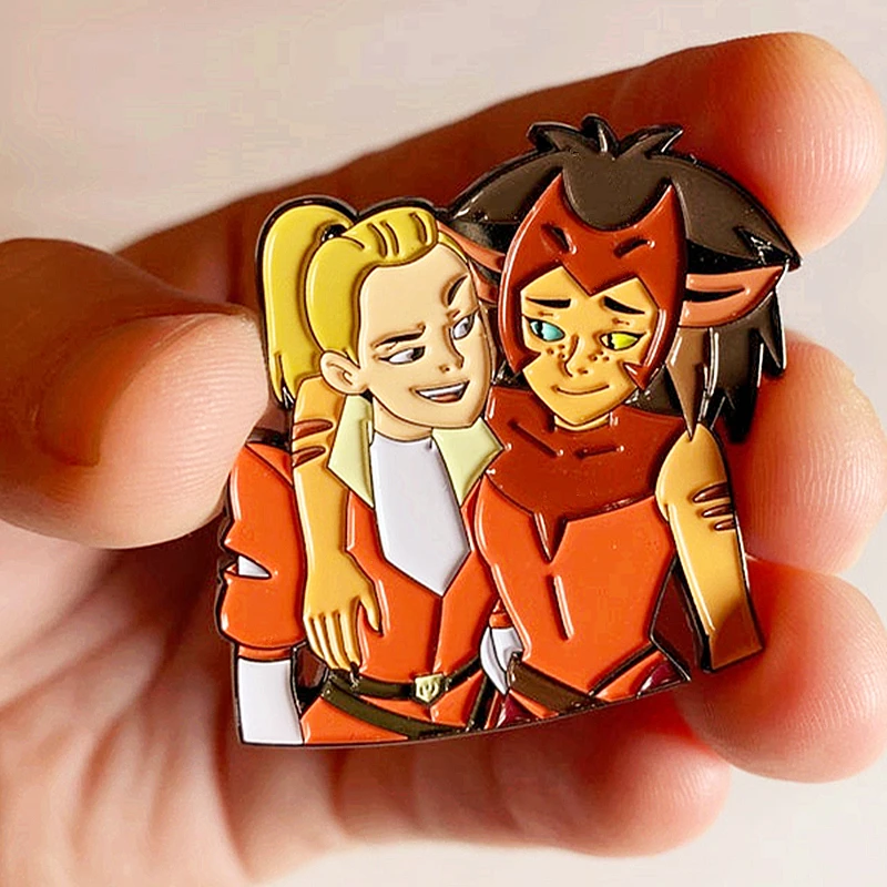 Брошь с эмалью She Ra and Catradora ЛГБТ Pride металлические значки броши на куртки джинсы