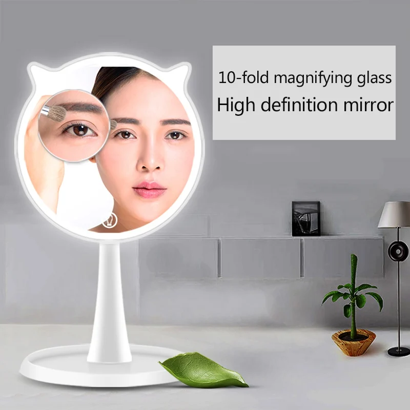 Led Makeup Mirror 10x Multiplying High Definition Clarity LED Cosmetic USB Charging Tool | Красота и здоровье