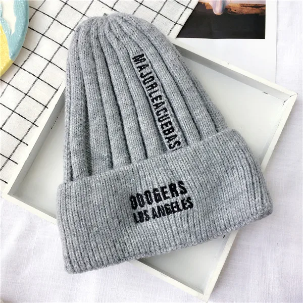 Детская шапка Skullie Beanies для мальчиков и девочек, зимняя однотонная шапка с надписями и ушками, теплые эластичные модные аксессуары