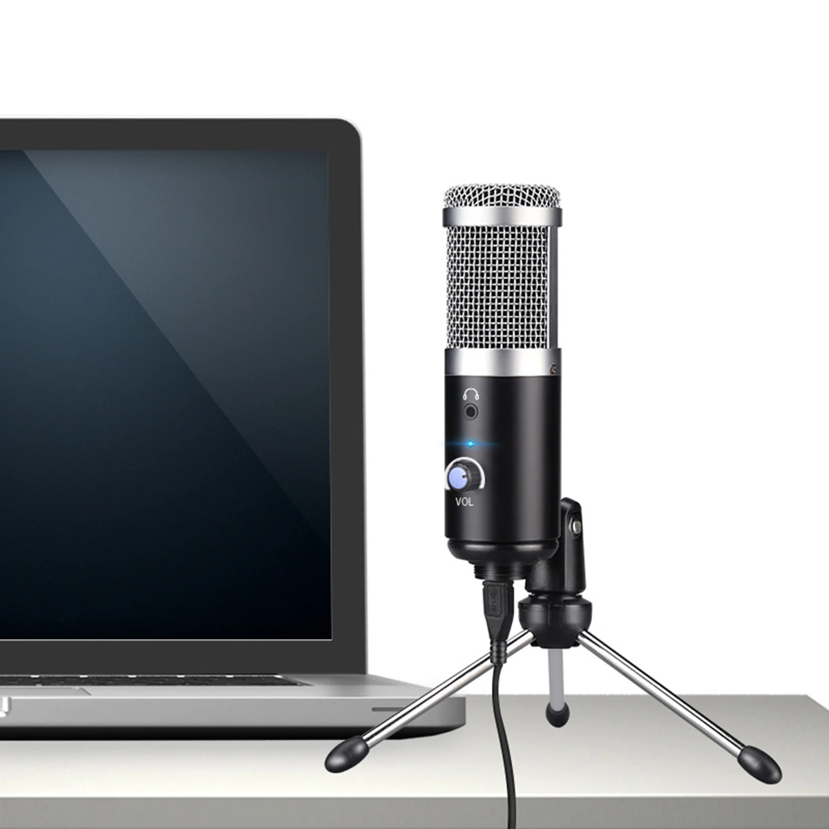 Cardioid Polar Pattern USB Condenser Microphone With Tripod Laptop Recording For Podcasting Video Chat Broadcast​​ | Электроника
