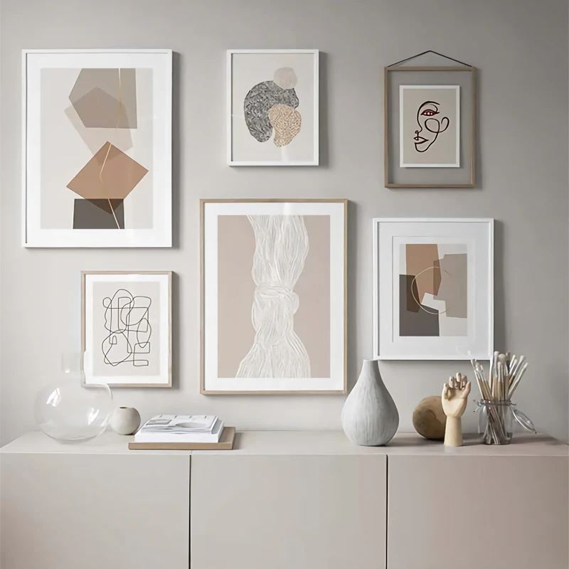 Современные абстрактные геометрические постеры и принты линия эскиз Настенная