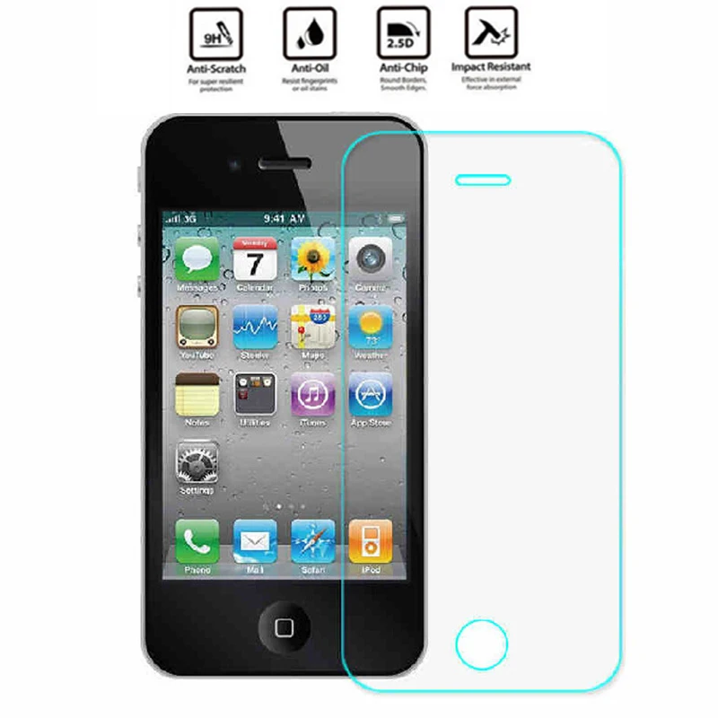 

2.5D 0.26mm 9H Premium Tempered Glass For iPhone 5S 5 5G 5C Screen Anti Shatter Protector Film For iphone 5S glass free shipping