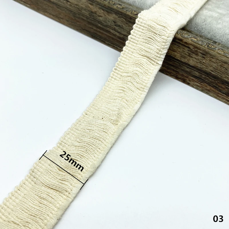 2 ярда хлопковая тесьма Biege лента для шитья кружевная трикотажная ткань