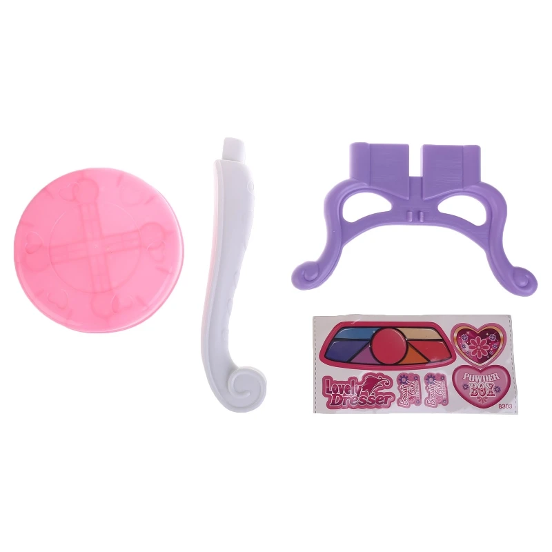 

2021 New Kids Beauty Makeup Dressing Table Pretend Play Toy Set with Mirror Lights Music