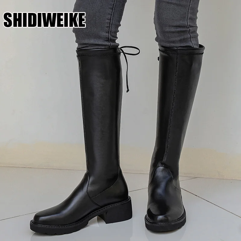 

Популярные теплые зимние сапоги, женская зимняя обувь 2021, замшевые сапоги до колена, женские модные сапоги на низком каблуке, теплые плюшевы...