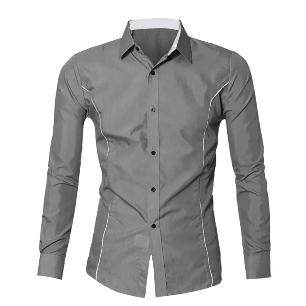 Рубашка Chemise Homme, с длинным рукавом, на пуговицах, лето, осень, мужская повседневная одежда, облегающая, на каждый день, для мужчин, s, модные футболки, однотонный, хлопок, для пляжа C