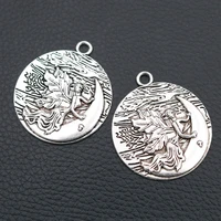 wkoud4pcs silver color moon goddess charm diy metal jewelry pendant ladies vintage necklace making accessories a2099 4237mm